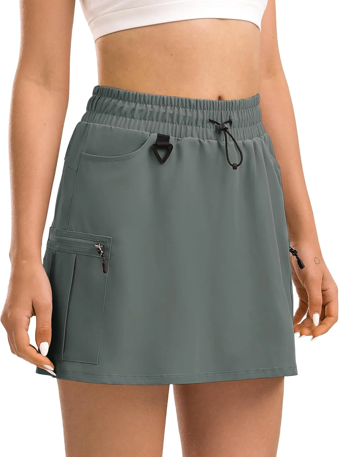 Women's Hiking Cargo Skort Tennis Golf Skirt with 5 Pockets Stretchy Athletic Skorts for Summer Travel Outdoor 2025