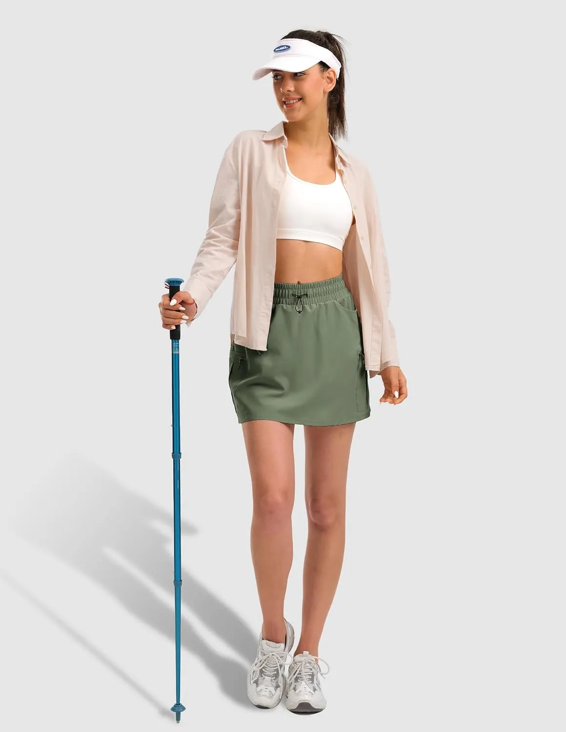 Women's Hiking Cargo Skort Tennis Golf Skirt with 5 Pockets Stretchy Athletic Skorts for Summer Travel Outdoor 2025