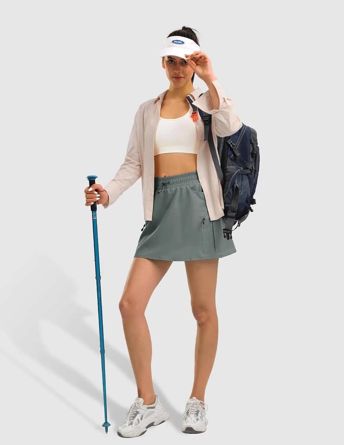 Women's Hiking Cargo Skort Tennis Golf Skirt with 5 Pockets Stretchy Athletic Skorts for Summer Travel Outdoor 2025