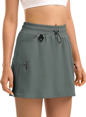Women's Hiking Cargo Skort Tennis Golf Skirt with 5 Pockets Stretchy Athletic Skorts for Summer Travel Outdoor 2025
