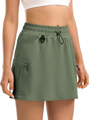 Women's Hiking Cargo Skort Tennis Golf Skirt with 5 Pockets Stretchy Athletic Skorts for Summer Travel Outdoor 2025