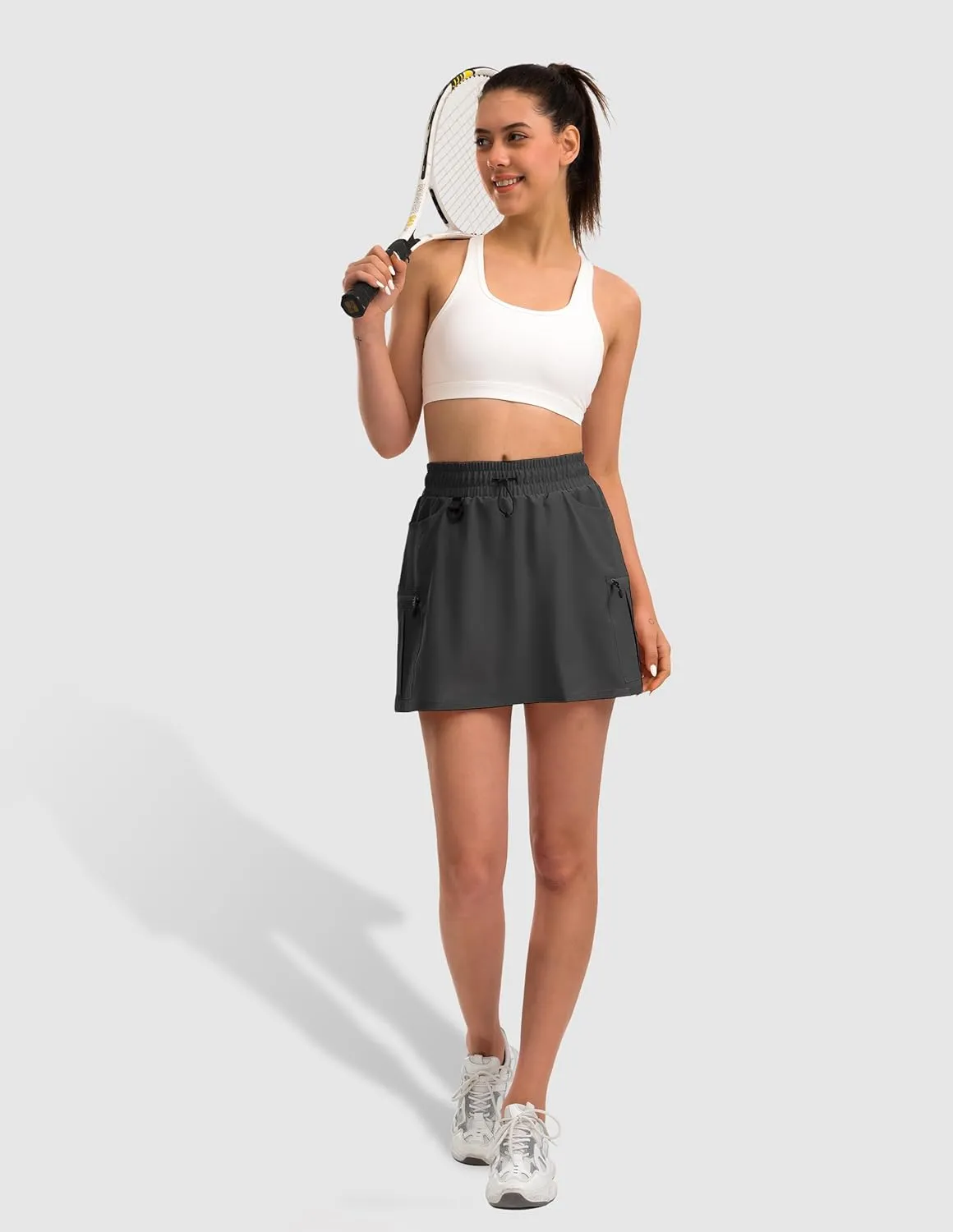 Women's Hiking Cargo Skort Tennis Golf Skirt with 5 Pockets Stretchy Athletic Skorts for Summer Travel Outdoor 2025
