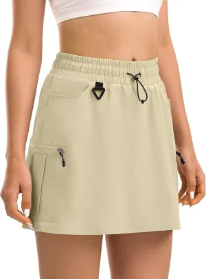 Women's Hiking Cargo Skort Tennis Golf Skirt with 5 Pockets Stretchy Athletic Skorts for Summer Travel Outdoor 2025