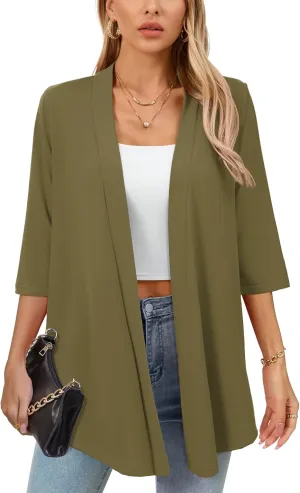 Women's Lightweight Open Front Cardigans Casual Soft Drape Spring Summer Fall Cardigan
