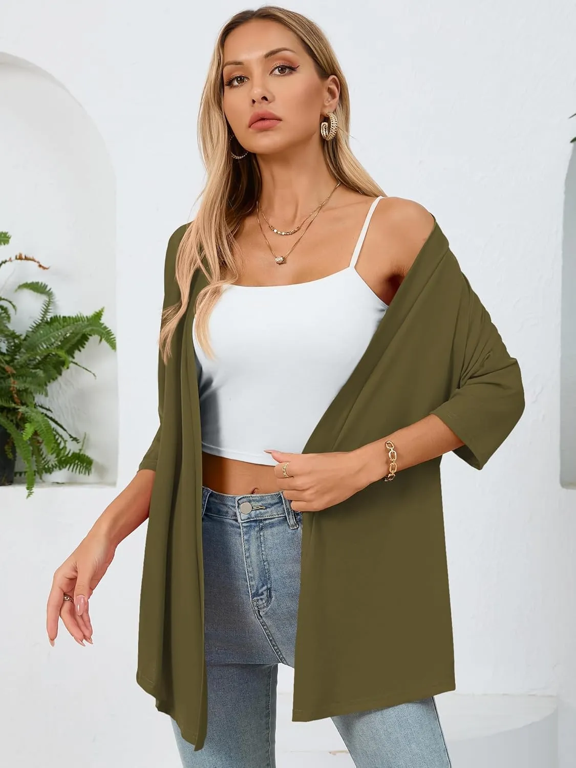 Women's Lightweight Open Front Cardigans Casual Soft Drape Spring Summer Fall Cardigan