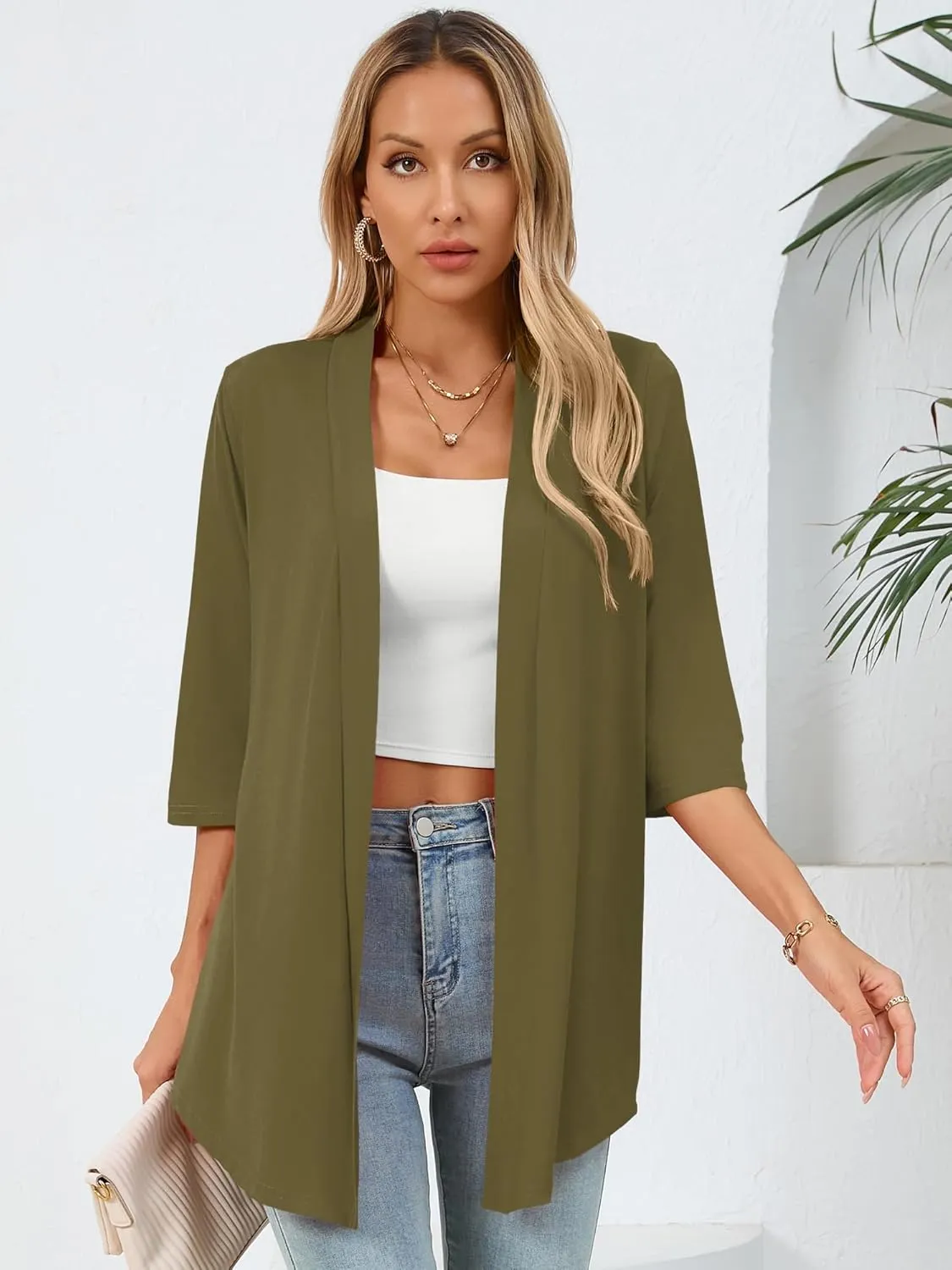 Women's Lightweight Open Front Cardigans Casual Soft Drape Spring Summer Fall Cardigan