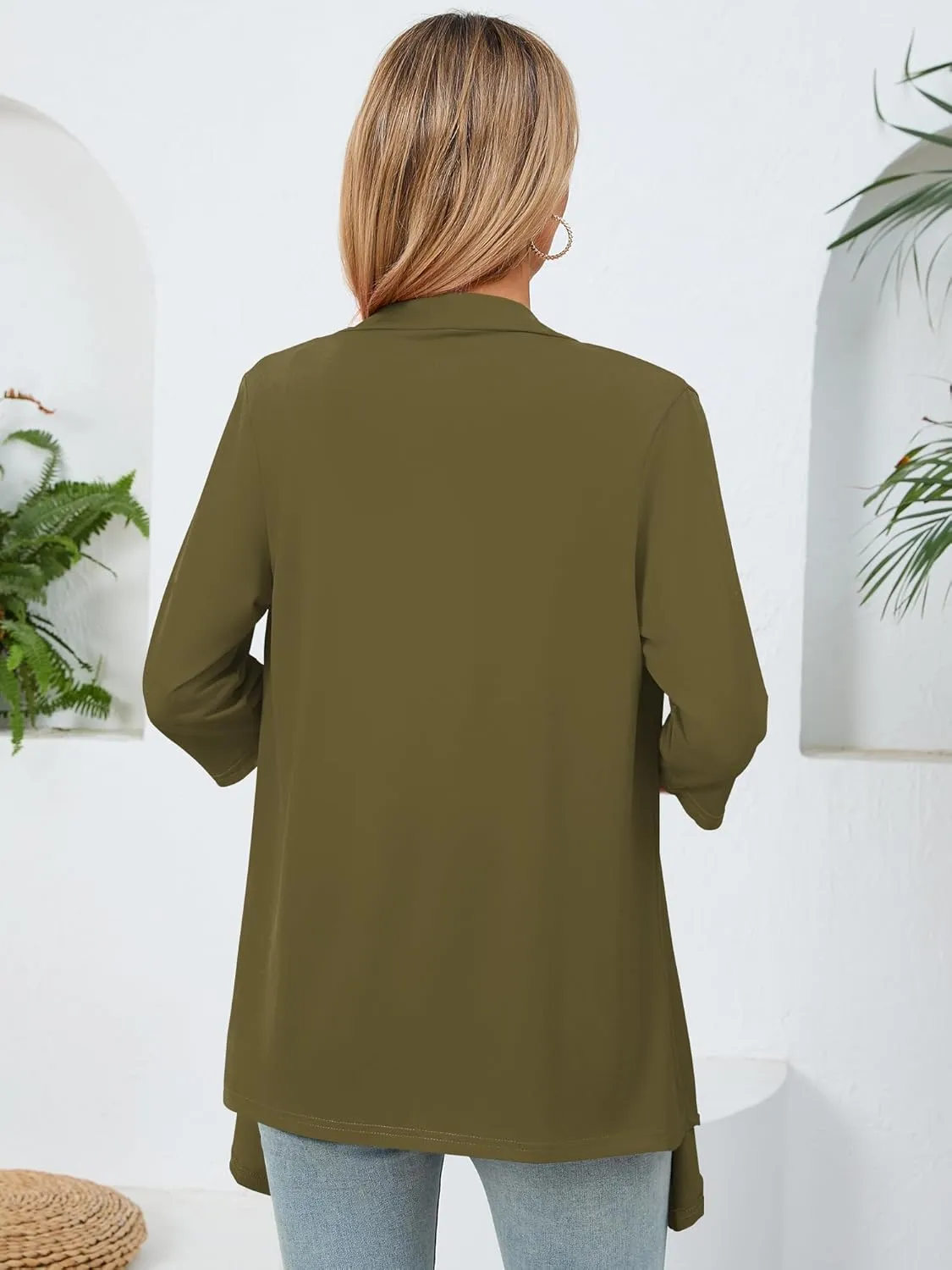 Women's Lightweight Open Front Cardigans Casual Soft Drape Spring Summer Fall Cardigan