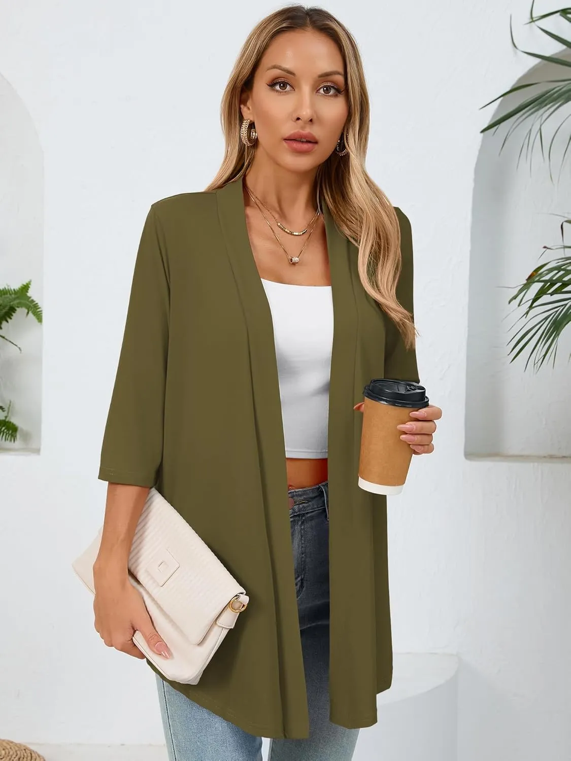 Women's Lightweight Open Front Cardigans Casual Soft Drape Spring Summer Fall Cardigan