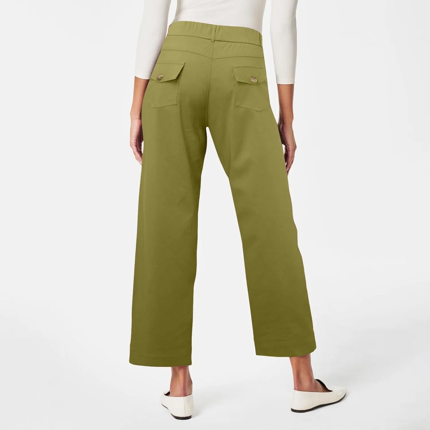 Women's Linen Blend Summer Pull On Palazzo Lounge Pants High Waist Wide Leg Slim-Fit Pant Trousers Work Business