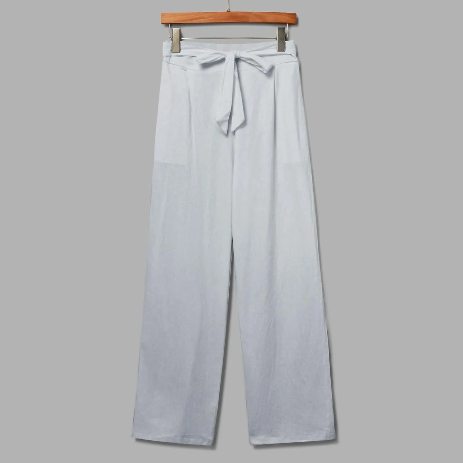 Womens Linen Blend Summer Y2K Streetwear Palazzo Pants Elastic Waist Bootcut Slim-Fit Trousers Beach