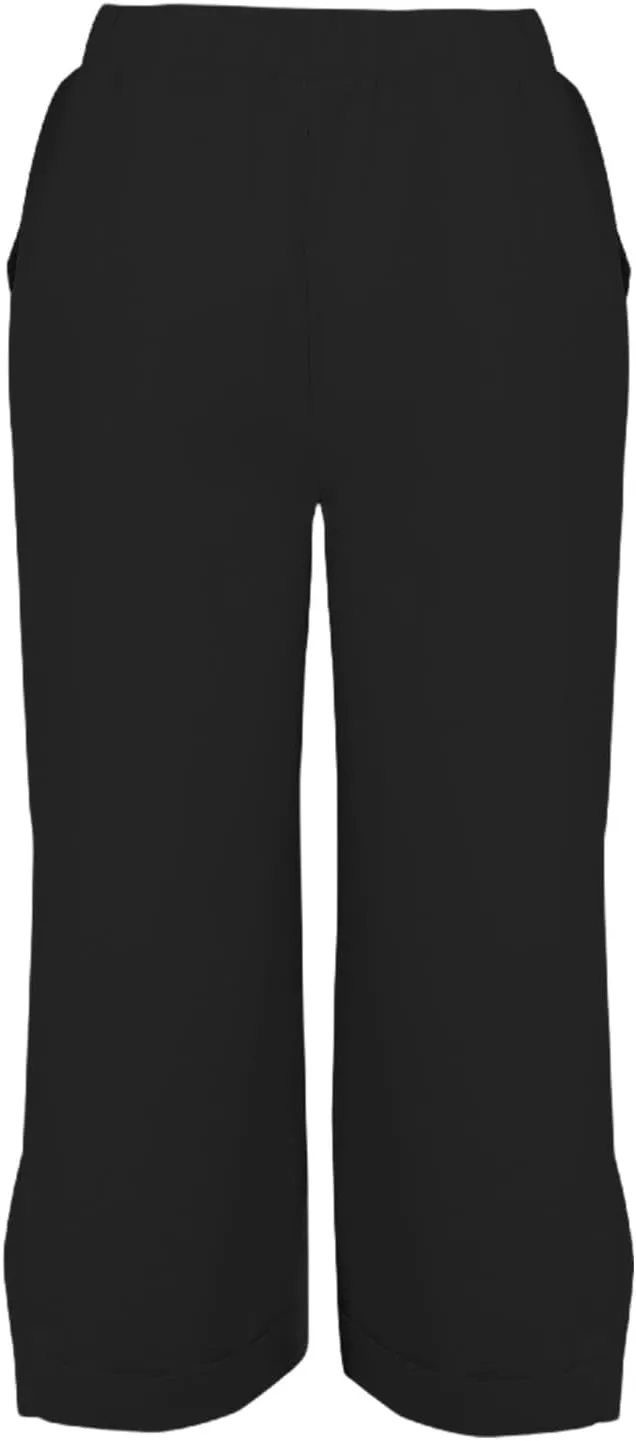 Womens Linen Capris Pants Elastic Waist Drawstring Summer Loose Breathing Cropped Trousers Beach Travel Boho Pants