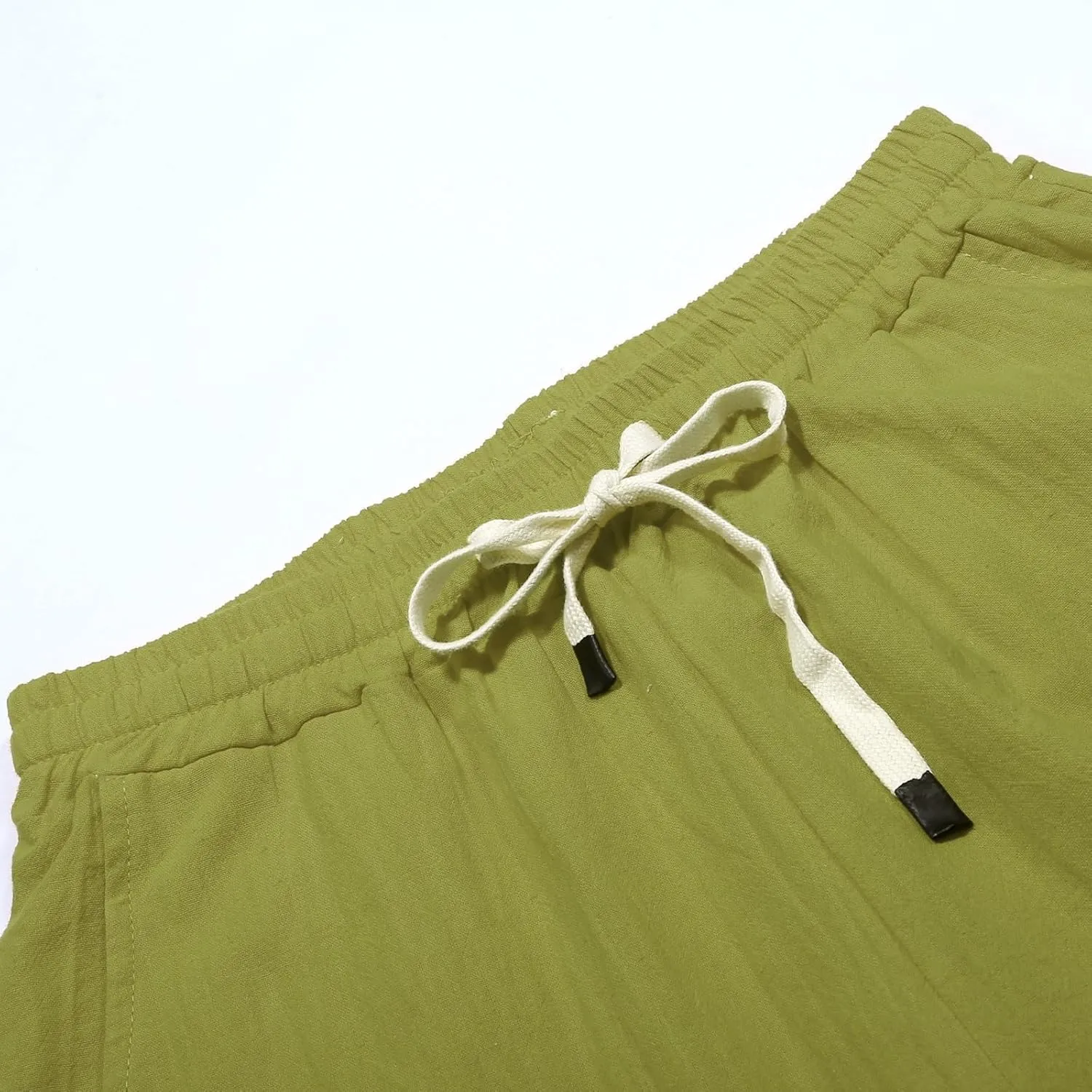 Women's Linen Pants Wide Leg Work Dress Pants Beach Casual Pants Linen Petite Summer Beachwear