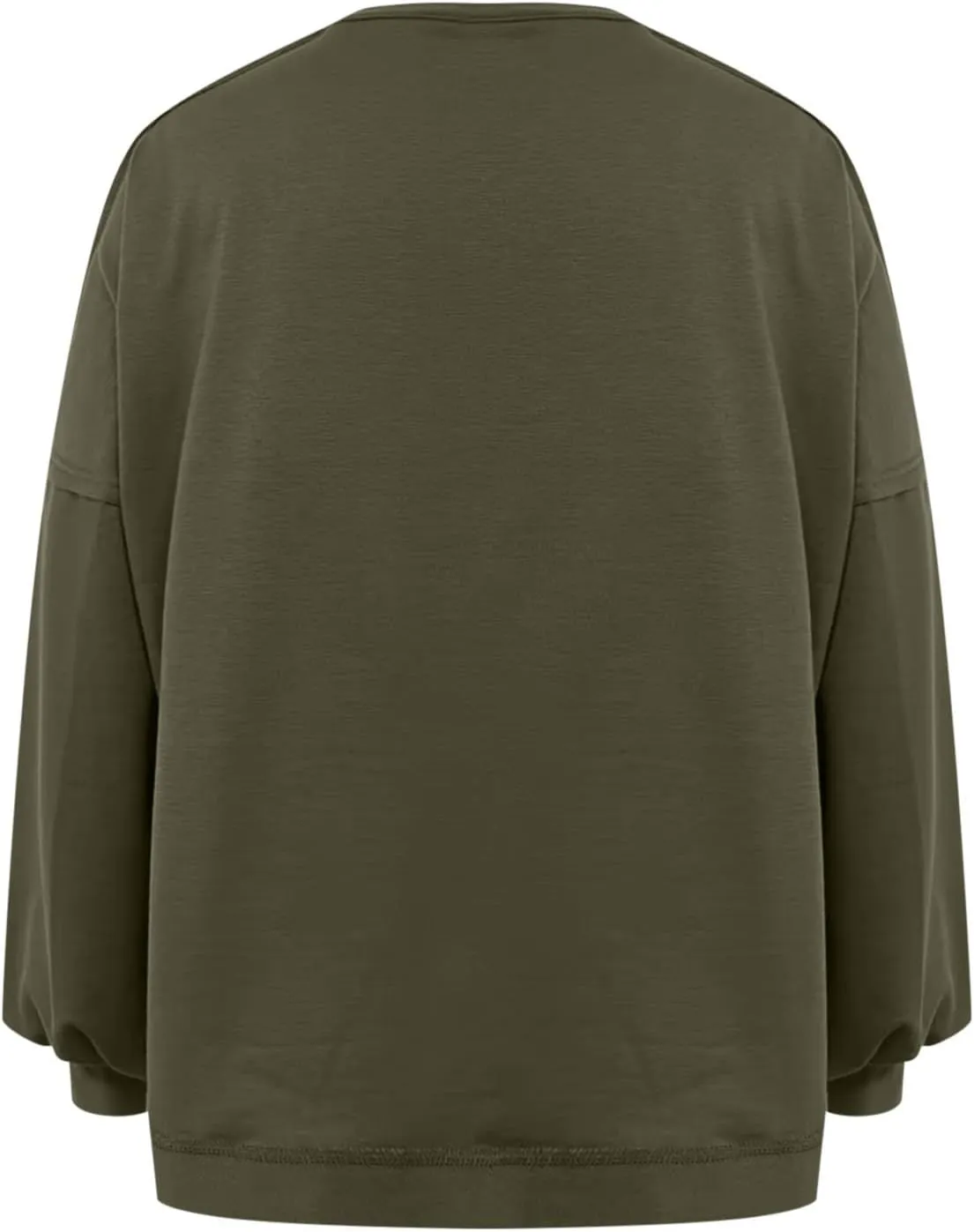 Womens Long Sleeve Crop Hoodie Crew Neck Drop Shoulder Sweatshirts Solid Loose Casual Pullover Trendy Going Out Tops