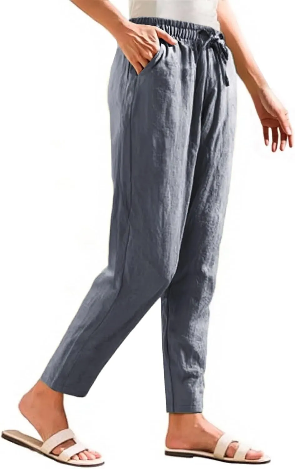 Women's Pants, Straight Leg Casual Everyday Linen Peasant Pants Sweatpants Lounge Plus