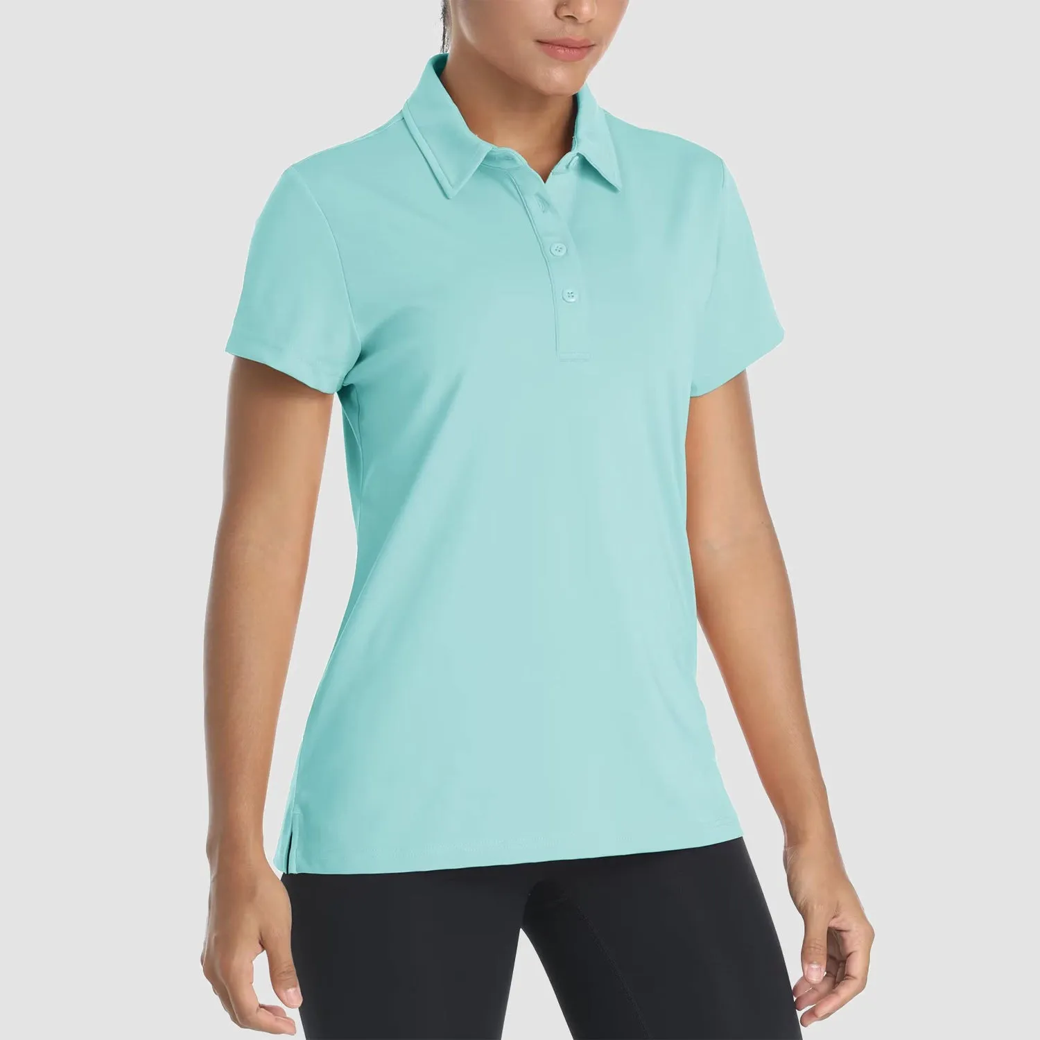 Women's Polo Shirts 4 Buttons Casual T-Shirts Quick Dry Short Sleeve Golf Shirt