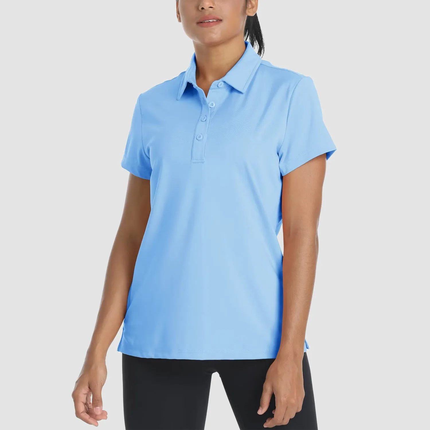 Women's Polo Shirts 4 Buttons Casual T-Shirts Quick Dry Short Sleeve Golf Shirt