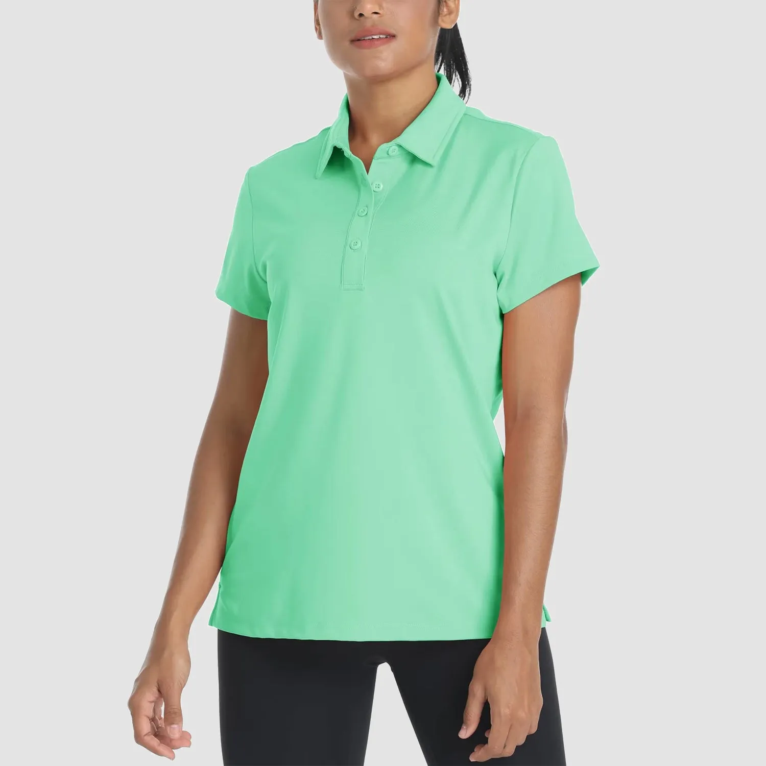 Women's Polo Shirts 4 Buttons Casual T-Shirts Quick Dry Short Sleeve Golf Shirt