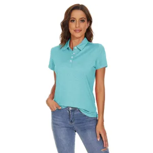 Women's Polo Shirts Quick Dry Golf 4-Button Tops