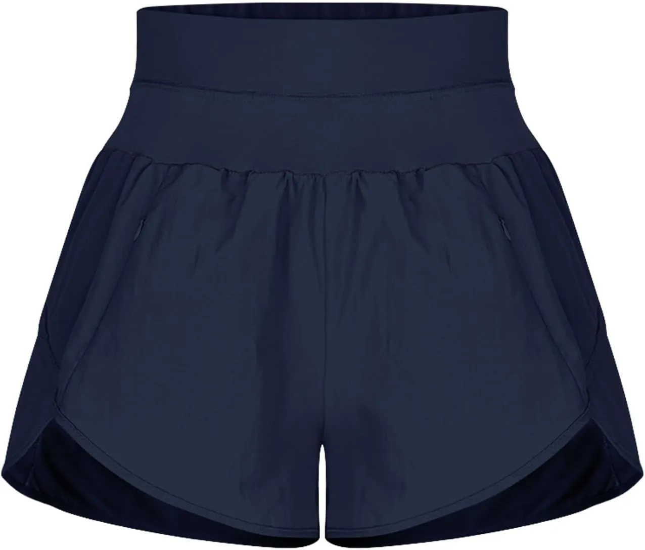 Women's Quick Dry Running Shorts High Waisted Athletic Dolphin Gym Workout Shorts with Liner High Split Prime of Day