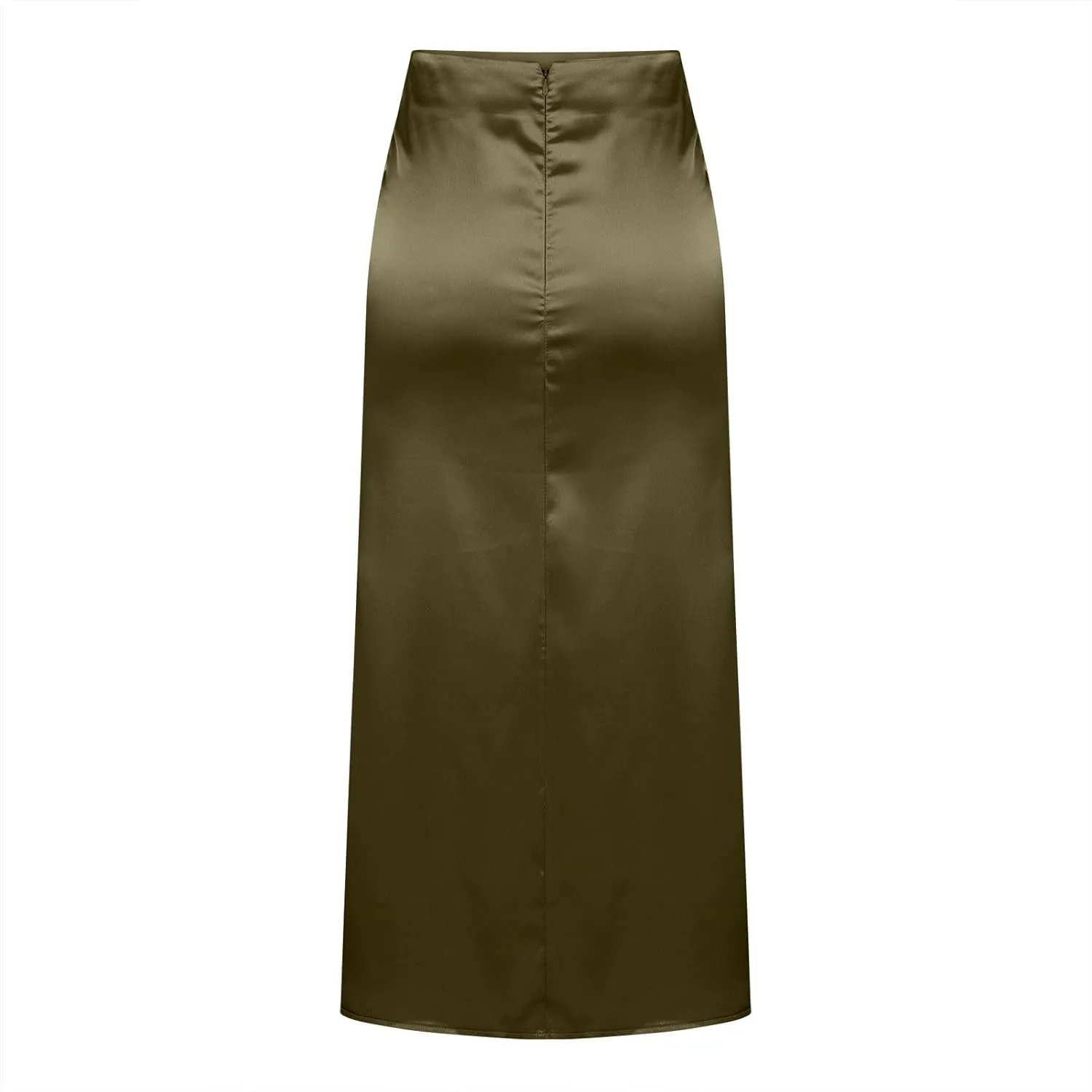 Womens Satin Skirts Casual Silk Midi Skirt High Waisted Long Skirts Elegant Work Skirts Evening Cocktail Party Skirt
