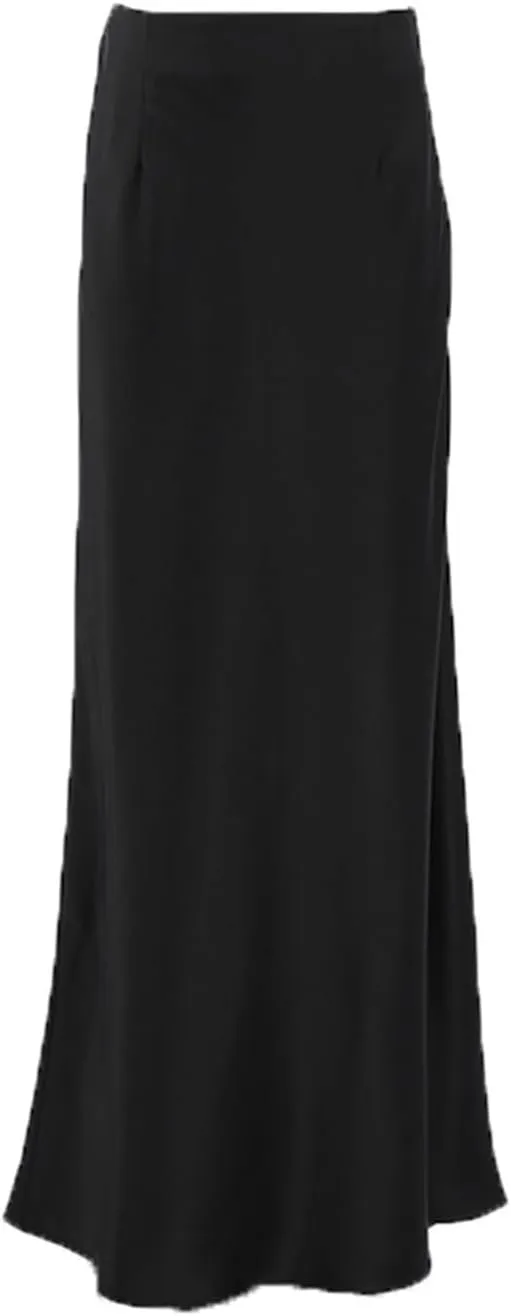 Womens Satin Skirts Casual Silk Midi Skirt High Waisted Long Skirts Flowy Mermaid Skirt 2024 Elegant Work Skirts