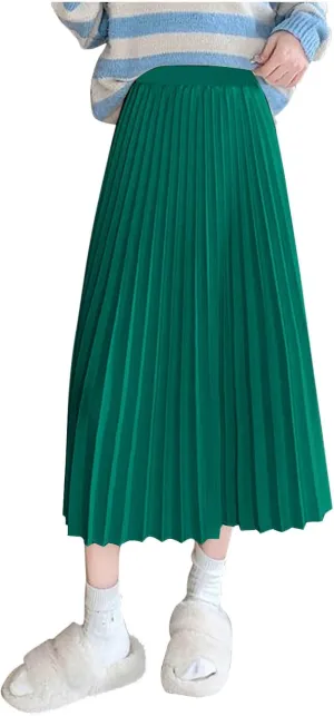 Womens Skirt Summer Midi Long Pleated Skirts High Waisted A Line Dress 2025 Trendy Boho Beach Dresses