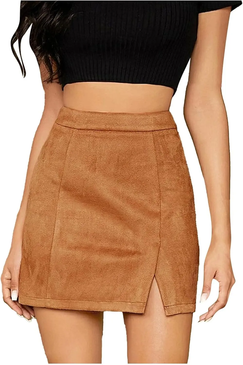 Women's Skirts Summer Casual Sexy Y2K Solid Slim Mini Skirts with Zipper