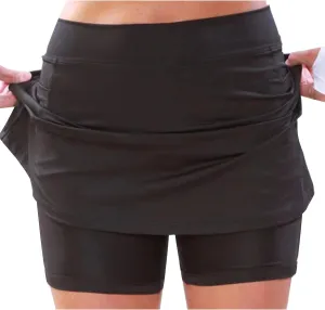 Womens Skorts Elastic Athletic Skirts Built in Shorts Tummy Control Tennis Skirts with Pockets Workout Skirts for Gym