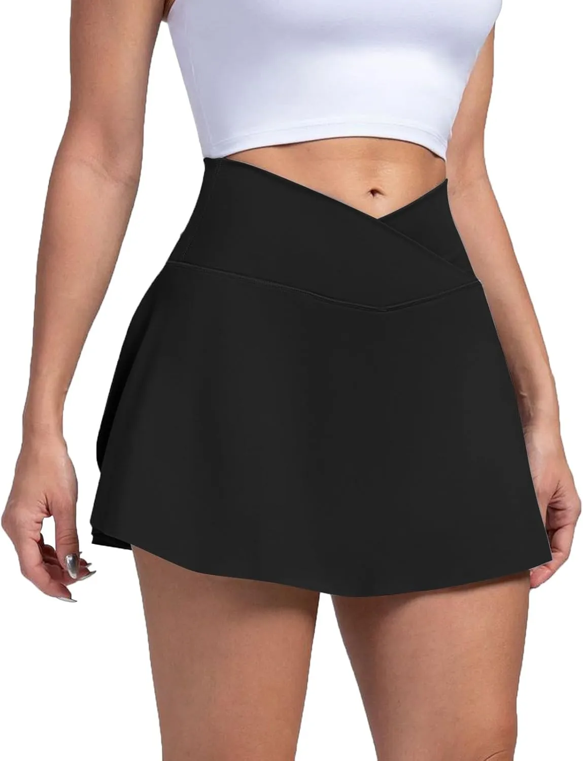 Women's Summer Athletic Loose Trendy Quick Dry Elastic High Waist Solid Color Yoga Fitness Tennis Skirts 2025, S-2XL