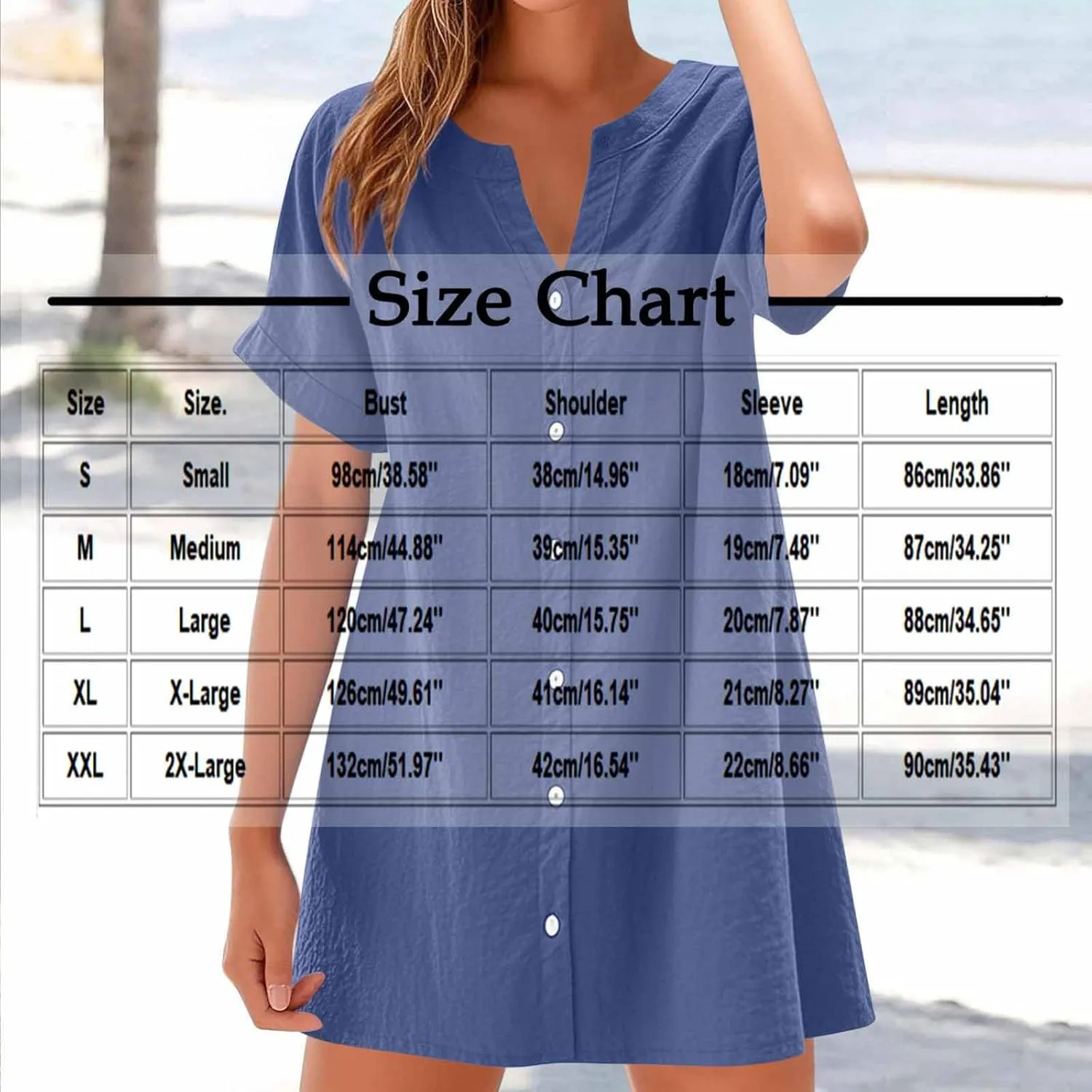 Womens Summer Dresses Loose Fit V Neck Short Sleeve T Shirt Dresses Casual Solid Color Button Down Mini Tunic Dress