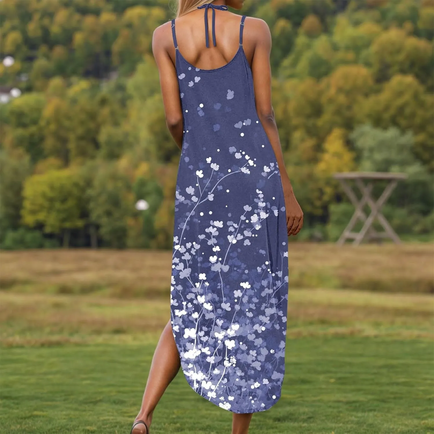 Womens Summer Maxi Dresses Sleeveless Floral Print Boho Tank Dress Vintage Flowy Spring Vacation Beach Sundress 2025