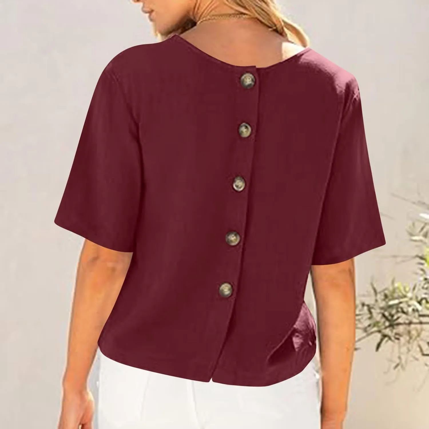 Womens Summer Short Sleeve Crop Tops Dressy Casual Loose Crew Neck T-Shirts Basic Athletic Yoga Running Tees