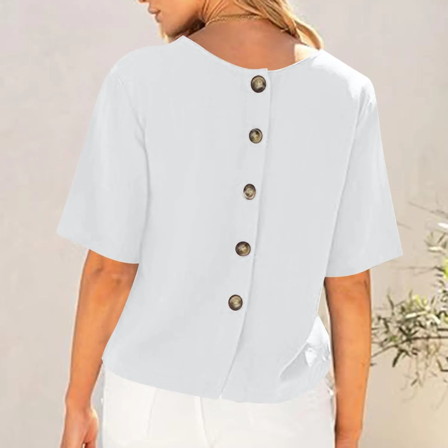 Womens Summer Short Sleeve Crop Tops Dressy Casual Loose Crew Neck T-Shirts Basic Athletic Yoga Running Tees