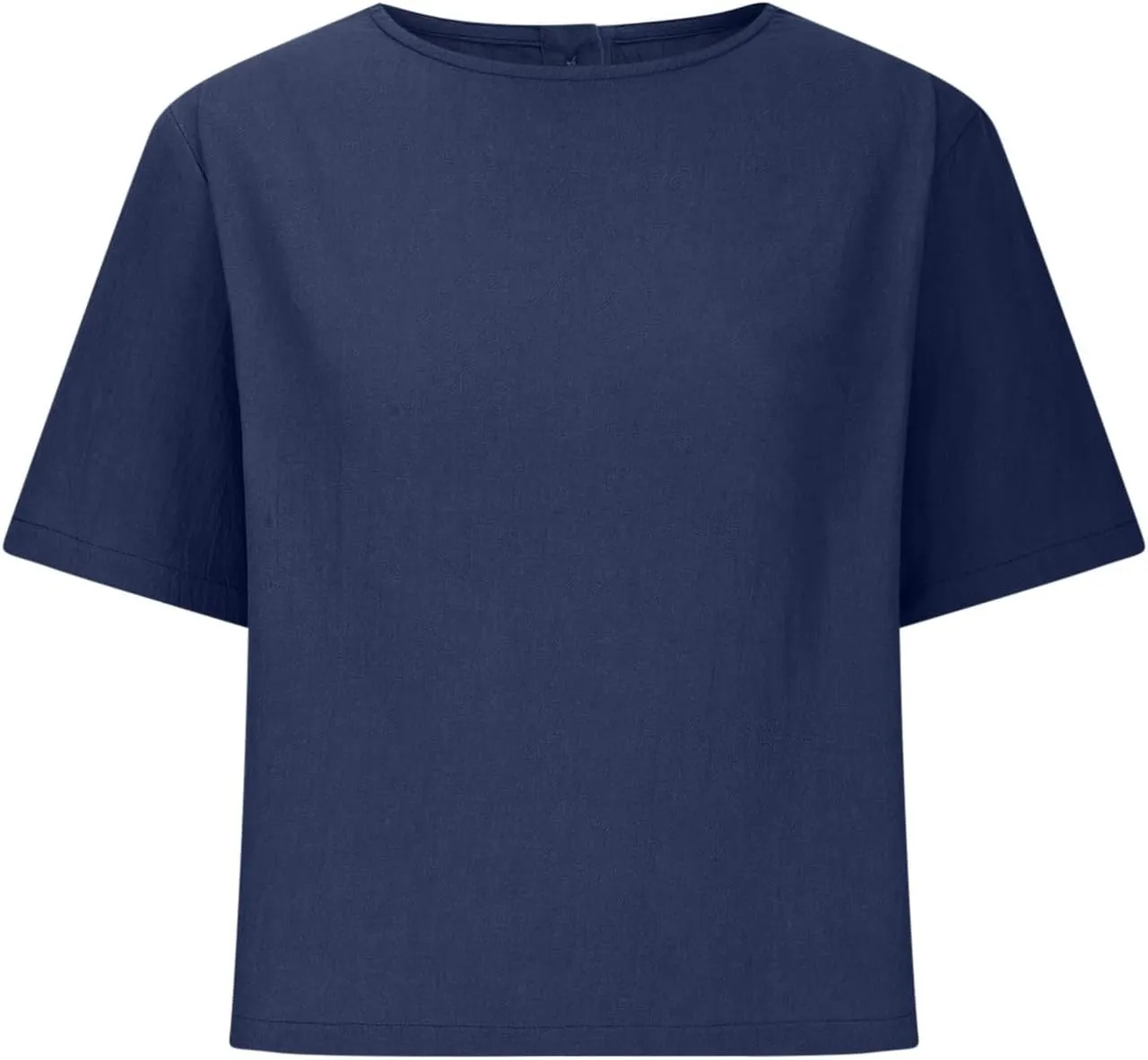 Womens Summer Tops Short Sleeve Trendy Crop Drop Shoulder Half Sleeve T Shirts Daily Workout Loose Casual Blouses