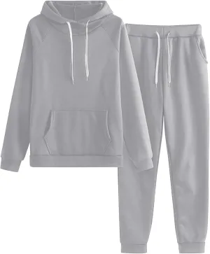 Women's Two Piece Tracksuit Long Sleeve Crewneck Vintage Button Down Sweatshirt with Jogger Pants 2