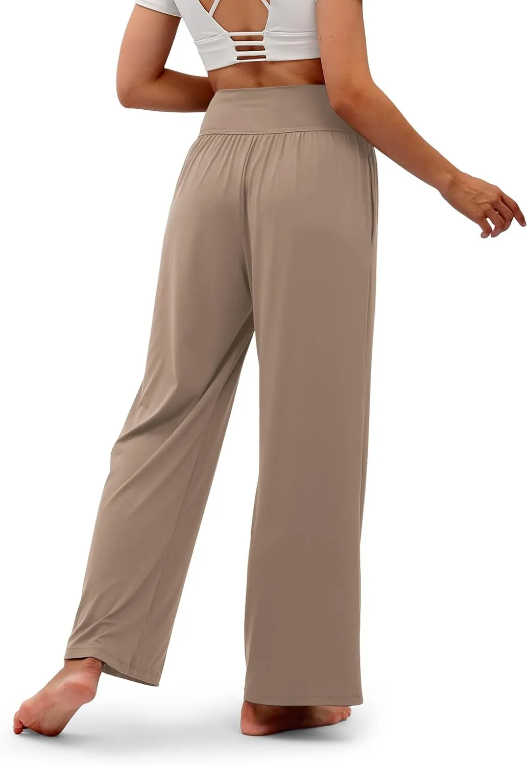 Womens Wide Leg Pants Loose Yoga Sweatpants Comfy Lounge Pajama Casual Flowy Palazzo Pants with Pockets