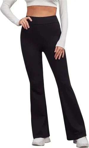 Yoga Flared Pants for Women High Waisted Bootcut Workout Tummy Control Leggings Trendy Stretchy Athletic Trousers