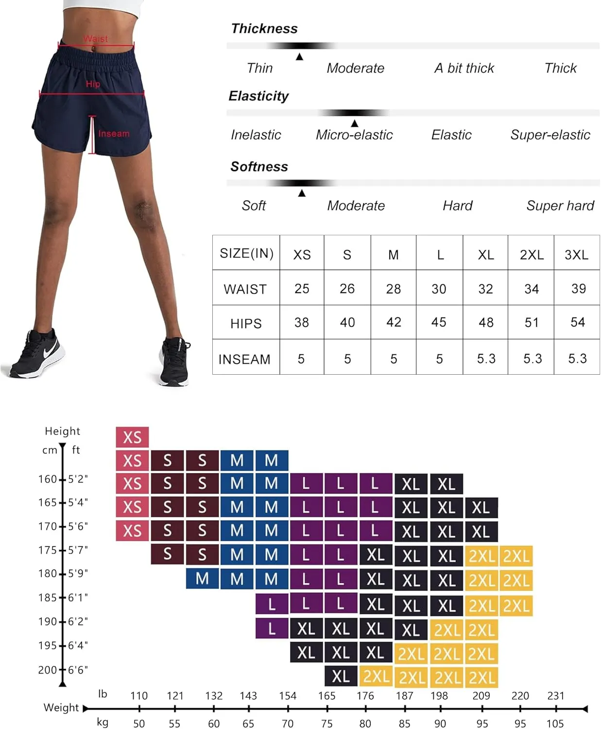 ZUTY 5" Athletic Running Shorts for Women with Zipper Pocket High Waisted Quick Dry Workout Gym Shorts with Liner