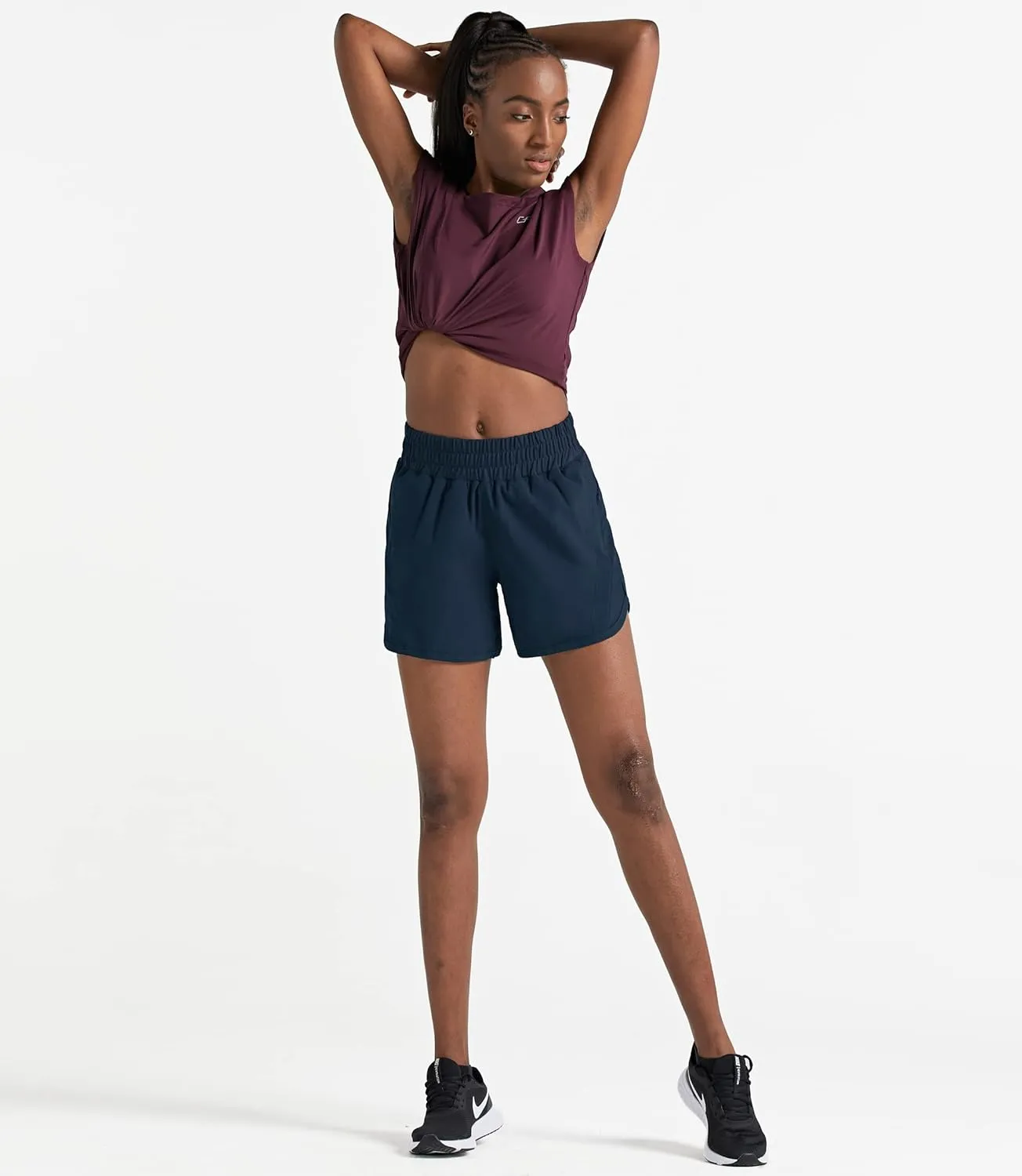 ZUTY 5" Athletic Running Shorts for Women with Zipper Pocket High Waisted Quick Dry Workout Gym Shorts with Liner