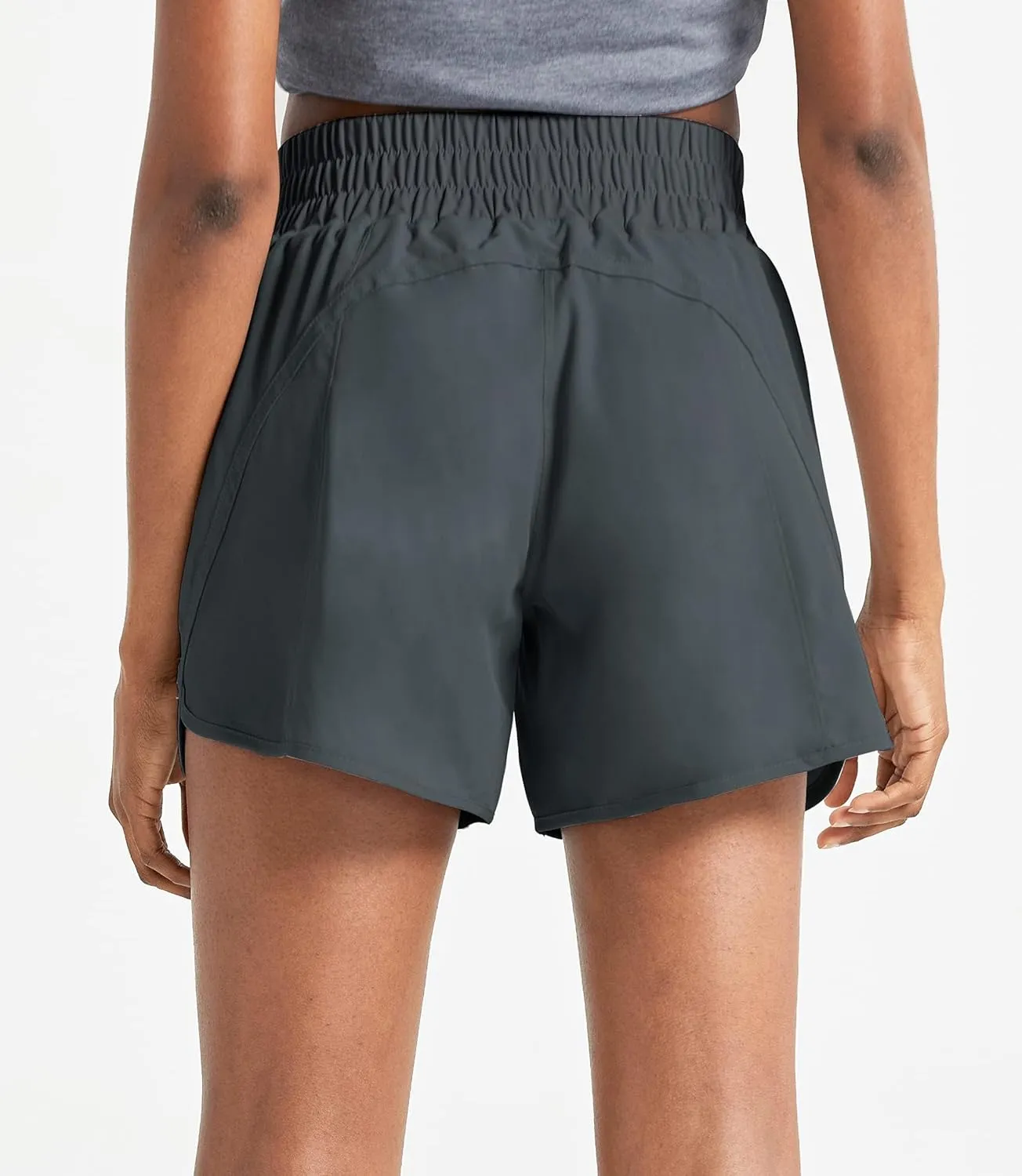 ZUTY 5" Athletic Running Shorts for Women with Zipper Pocket High Waisted Quick Dry Workout Gym Shorts with Liner