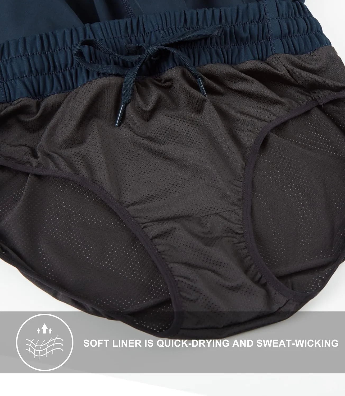 ZUTY 5" Athletic Running Shorts for Women with Zipper Pocket High Waisted Quick Dry Workout Gym Shorts with Liner